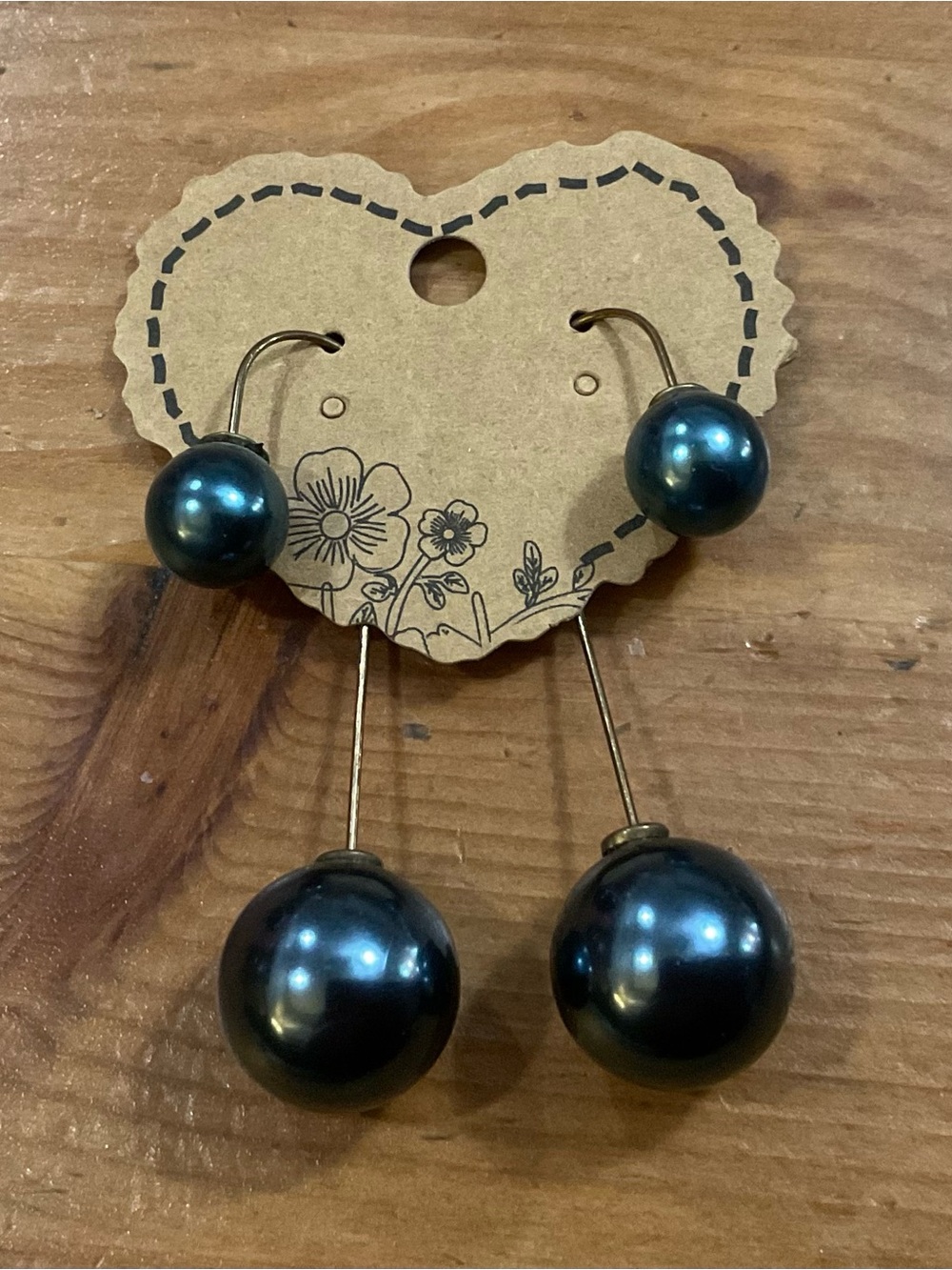 Ui Jewelry: Meahula Momi (Moe-Me) teal/Blue Pearl double sided Drop Earrings.